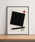 Abstract geometric art on wood shelf (2)