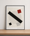 Abstract geometric art on wood shelf (3)