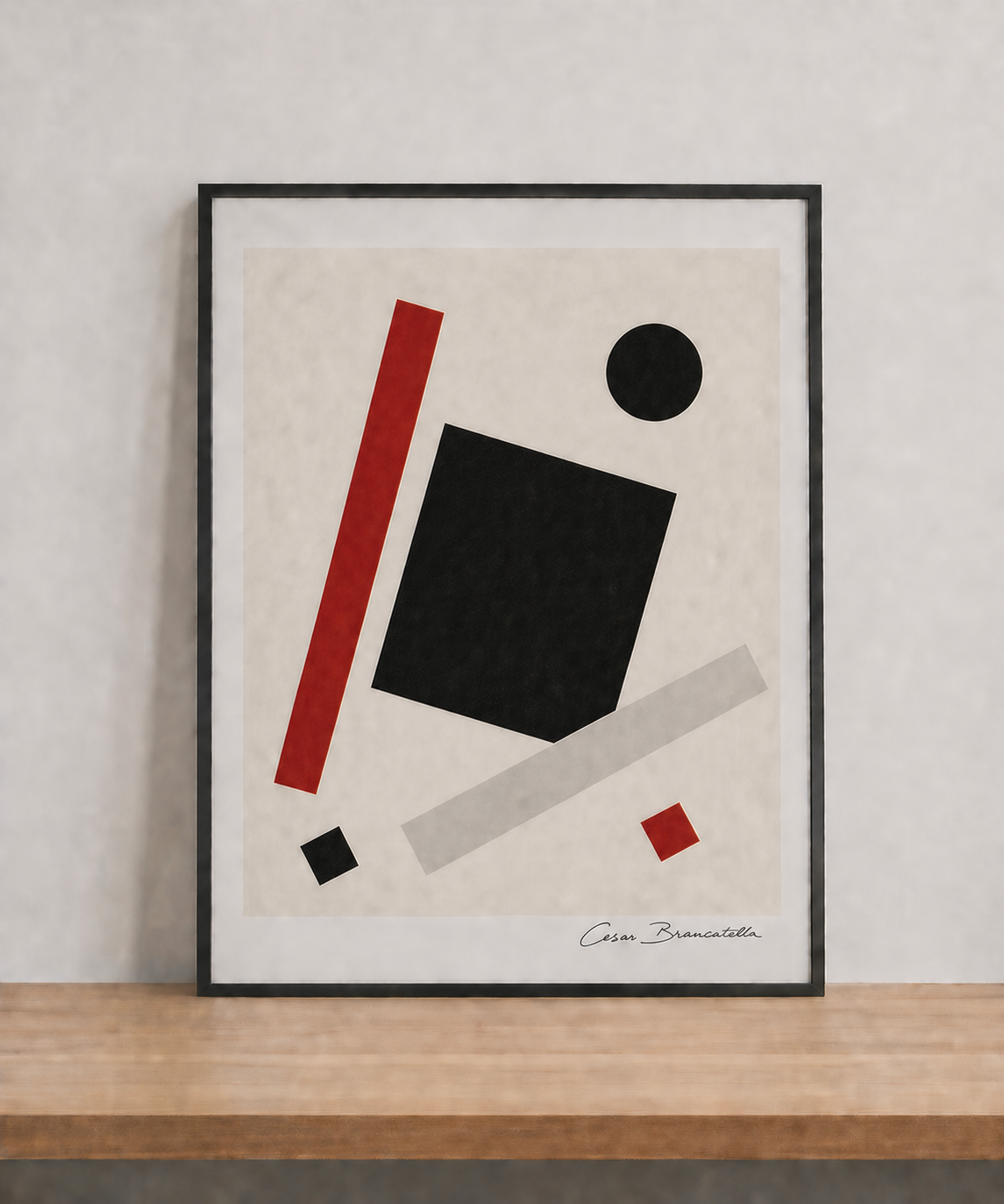 Abstract geometry on minimalist display