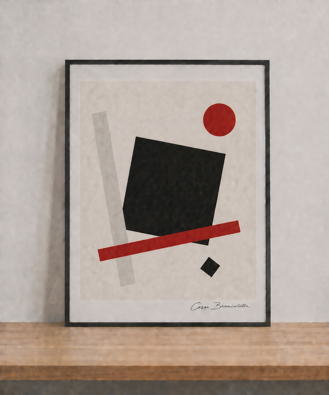 Abstract geometry on neutral backdrop (2)