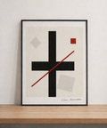 Abstract minimalist art on display