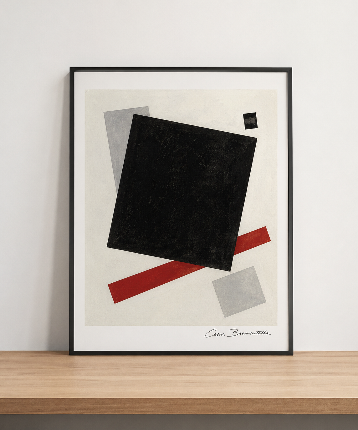 Abstract modern art in gallery setting