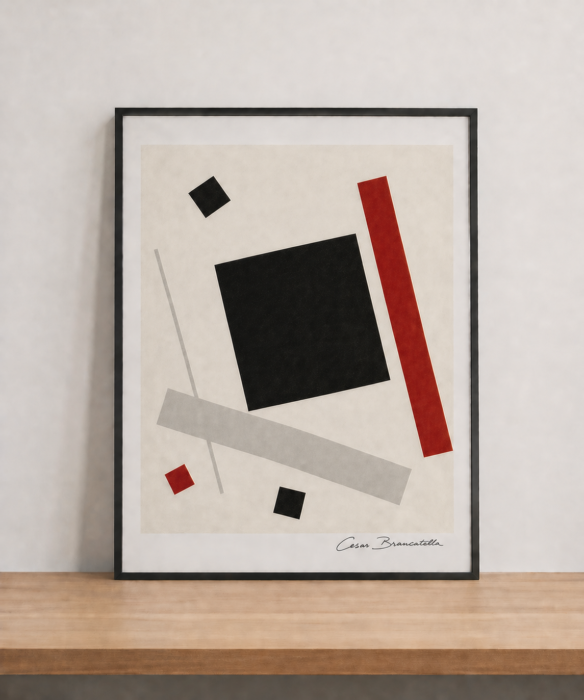 Minimalist abstract art on display