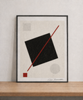 Minimalist abstract art on wood