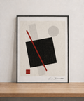Minimalist abstract art with geometric shapes